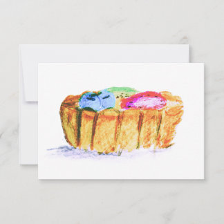 3.5X5" Fruit Tart Original Abstract Art Note Card