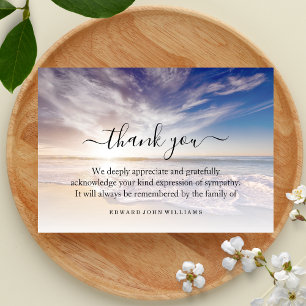 3.5x5 Funeral Thank You Note Grief Ocean Card