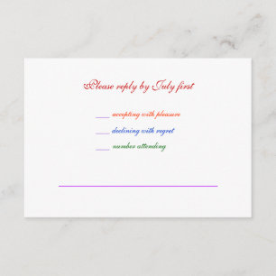 3.5x5 Gay Wedding Rainbow LGBT Pride RSVP Basic
