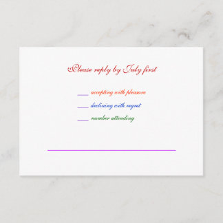 3.5x5 Gay Wedding Rainbow LGBT Pride RSVP Basic Card