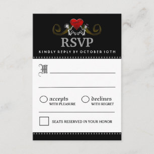 3.5x5 Halloween Skeleton Black White Matching RSVP