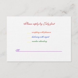 3,5x5 Mariage gay Rainbow LGBT Pride Linen RSVP