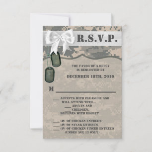 3.5x5 R.S.V.P. Card ARMY ACU Uniform Camo Camoufla