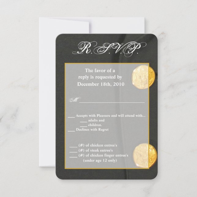 3.5x5 R.S.V.P. Card ARMY DRESS GREENS UNIFORM (Front)