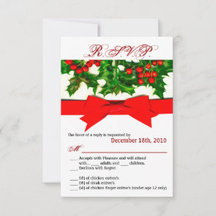 3.5x5 R.S.V.P. Card Baughs Holly Berry Christmas