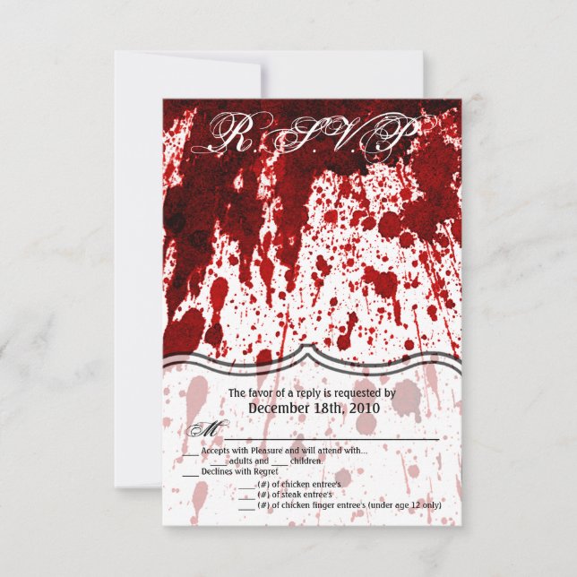 3.5x5 R.S.V.P. Card Blood Splatter Vampire Gothic (Front)