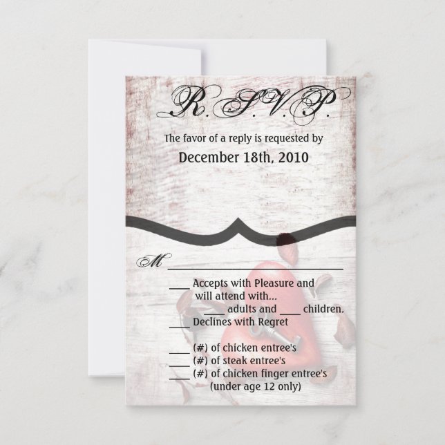 3.5x5 R.S.V.P. Card Country Wood Key to my Heart R (Front)