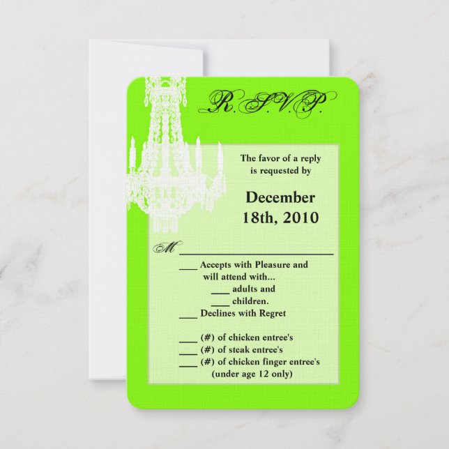 3.5x5 R.S.V.P. Card Crystal Chandelier Glitz Glamo (Front)