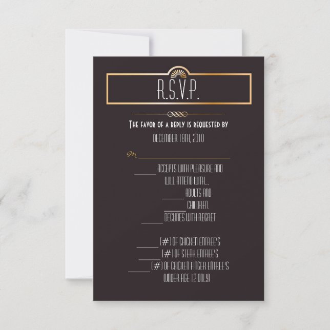 3.5x5 R.S.V.P. Card Gatsby Theme (Front)