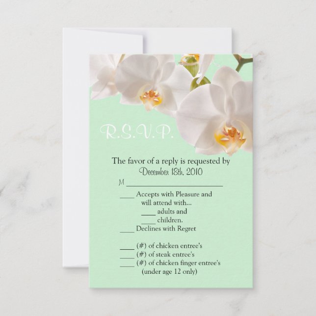 3.5x5 R.S.V.P. Card Green & Orchid (Front)