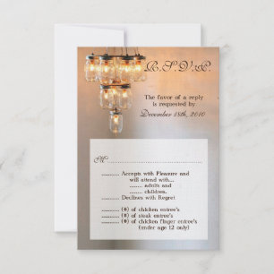 3.5x5 R.S.V.P. Card Mason Jar Chandelier Candle