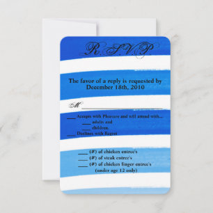 3.5x5 R.S.V.P. Card Ombre Stripe Blue Line Fade