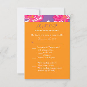 3.5x5 R.S.V.P. Card Orange and Purple Banner