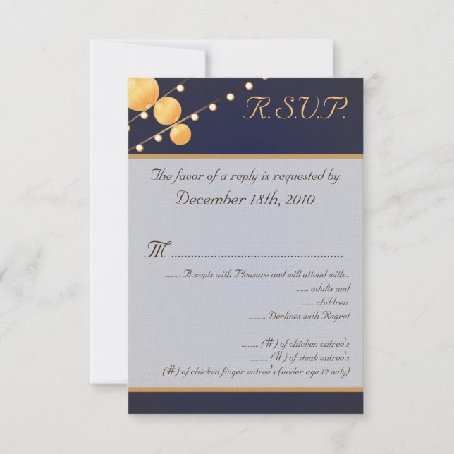 3.5x5 R.S.V.P. Card Paper Lanterns Blue (Front)