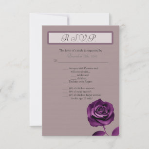 3.5x5 R.S.V.P. Card Purple Rose