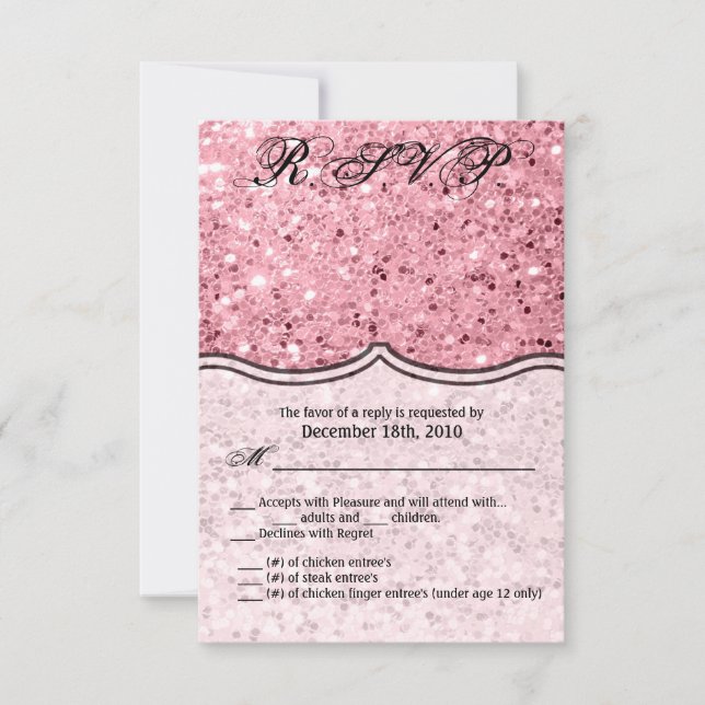 3.5x5 R.S.V.P. Card Rose Gold Glitter (Front)