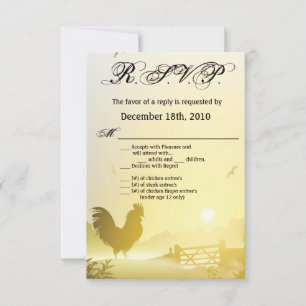 3.5x5 R.S.V.P. Card Sunny Morning Farm Country Rus