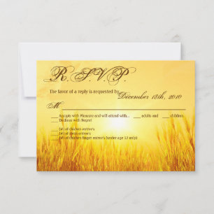 3.5x5 R.S.V.P. Card Sunrise Wheat Country Rustic