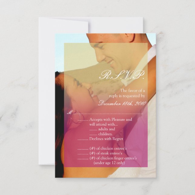 3.5x5 R.S.V.P. Card Sunset Fade Pink Tan Photo (Front)