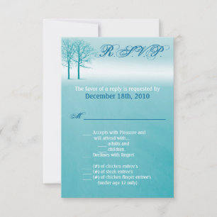 3.5x5 R.S.V.P. Card Two Winter Trees Snow Path