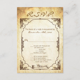3.5x5 R.S.V.P. Card Vintage Ceremony Ring Exchange