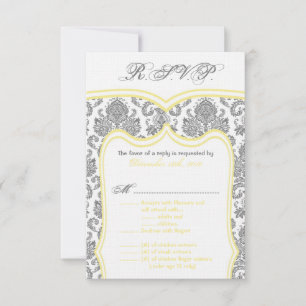 3.5x5 R.S.V.P. Card Wedding Damask