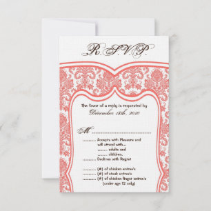 3.5x5 R.S.V.P. Card Wedding Damask