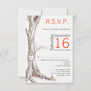 3.5x5 R.S.V.P. Card Wedding Fall Tree