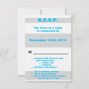 3.5x5 R.S.V.P. Modern Neon Stripe Blue 80's Retro Invitation