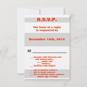 3.5x5 R.S.V.P. Modern Neon Stripe Orange Retro Invitation