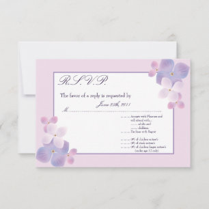 3.5x5 R.S.V.P Reply Card Purple Hydrangea