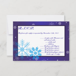 3.5x5 R.S.V.P Reply Card White Snow Flakes