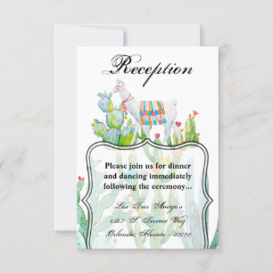 3.5x5 Reception Card Boho Llama Bohemian Cacti Des