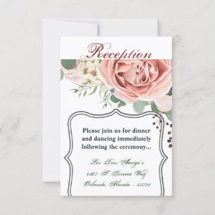 3.5x5 Reception Card Geometric Garden Rose Anemone