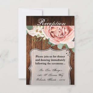 3.5x5 Reception Card Geometric Rose Barn Wood