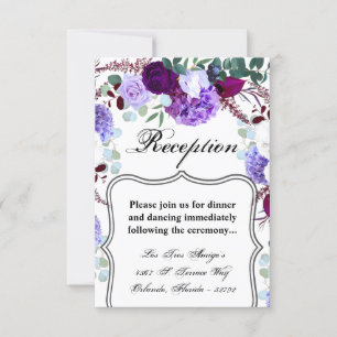 3.5x5 Reception Card Lavender Hibiscus on White