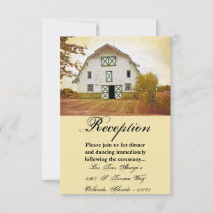 3.5x5 Reception Card Sunset Barn Country Rustic Fi