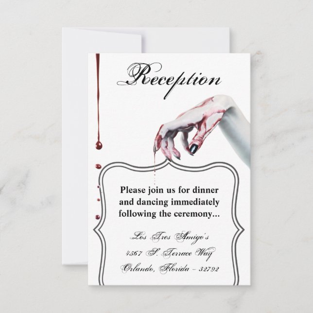 3.5x5 Reception Card zombie blood drip vampire Got (Front)