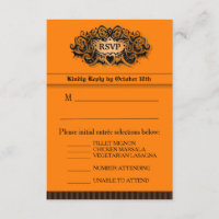 3.5x5 RSVP Card - Menu - Orange & Black