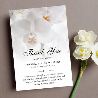 3.5x5 Thank You Orchid Funeral Photo Sympathy Card