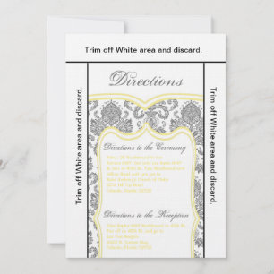 3,5x6 Carte de direction Gray Yello Damask