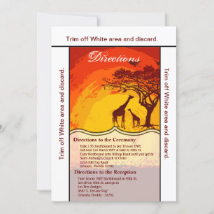 3.5x6 Carte de direction Safari Africain Giraffe S