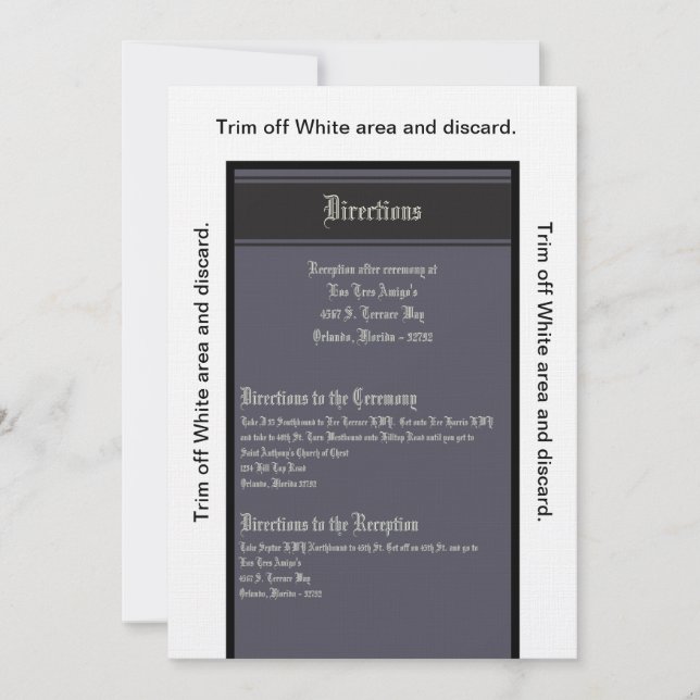 3,5x6 Carte de directions Affaire Black Tie (Devant)