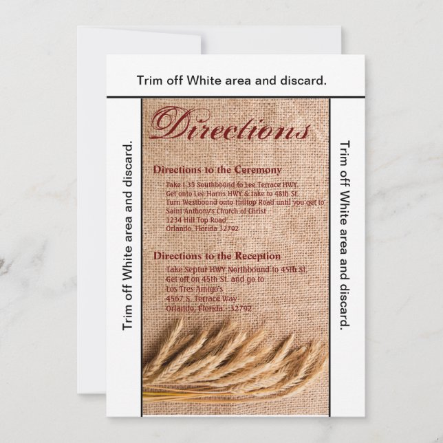 3.5x6 Carte de directions Blé sur toile de jute de (Devant)