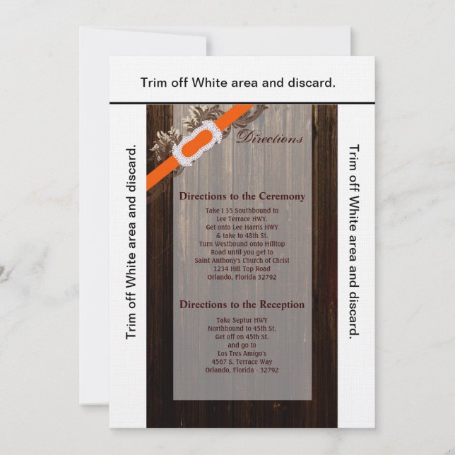 3.5x6 Directions Card Barn Wood Diamond Ribbon (Front)