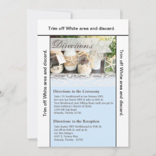 3.5x6 Directions Card Beach Sea Mason Jars Ocean