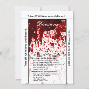 3.5x6 Directions Card Blood Splatter Vampire Gothi