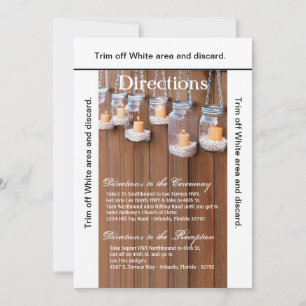 3.5x6 Directions Card Mason Jar Candle Lights Nigh