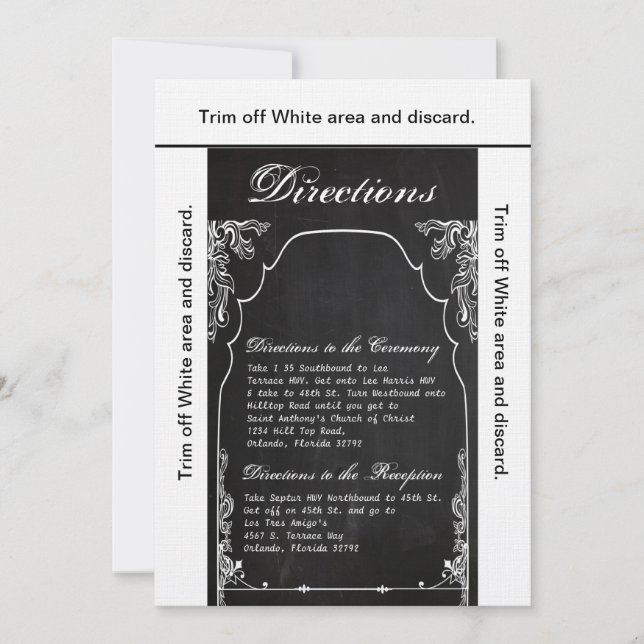 3.5x6 Directions Card Modern Chalkboard (Front)