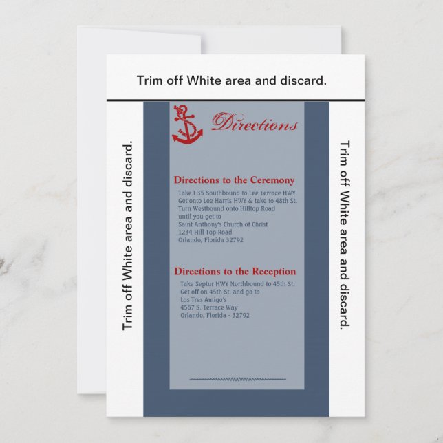 3.5x6 Directions Card Navy Nautical Knot Anchor (Front)